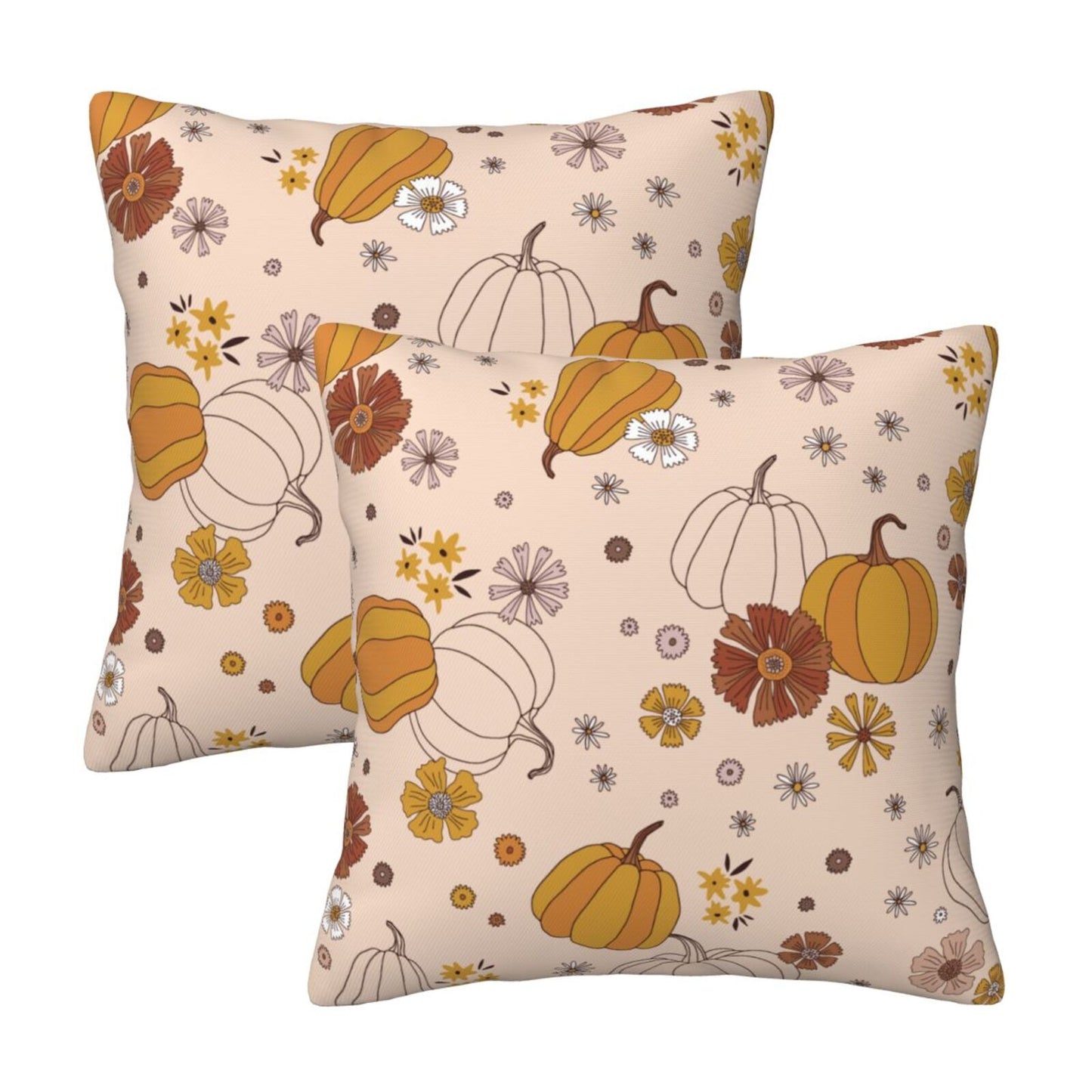 Halloween Themed Throw Pillow Covers 18x18 inch Set of 2 Spooky Skulls Velvet Cushion Covers for Sofa Couch