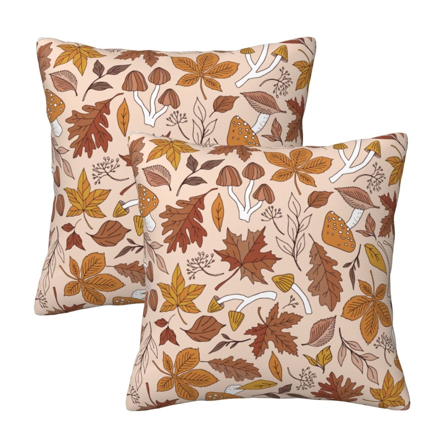 Halloween Themed Throw Pillow Covers 18x18 inch Set of 2 Spooky Skulls Velvet Cushion Covers for Sofa Couch