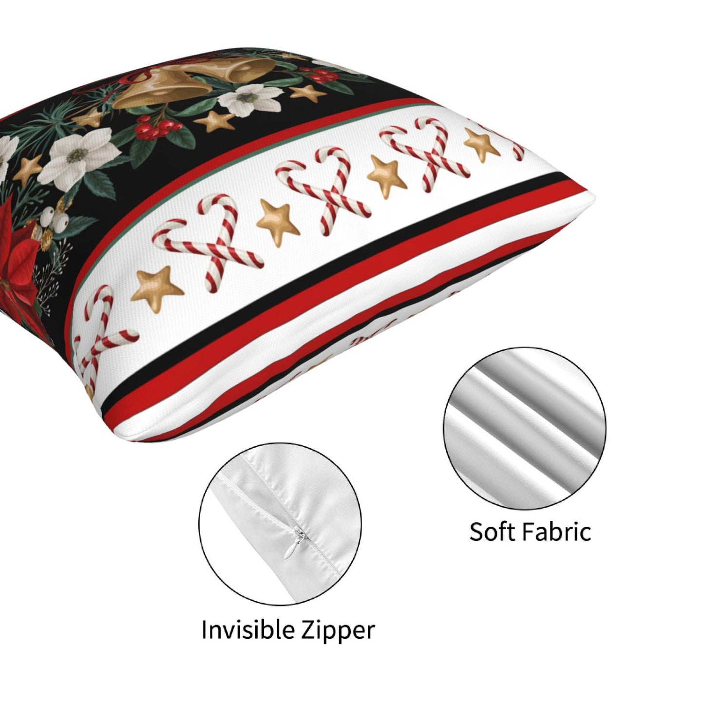 Christmas Throw Pillow Covers 18x18 inch Set of 4 Xmas Tree Decorative Cushion Covers