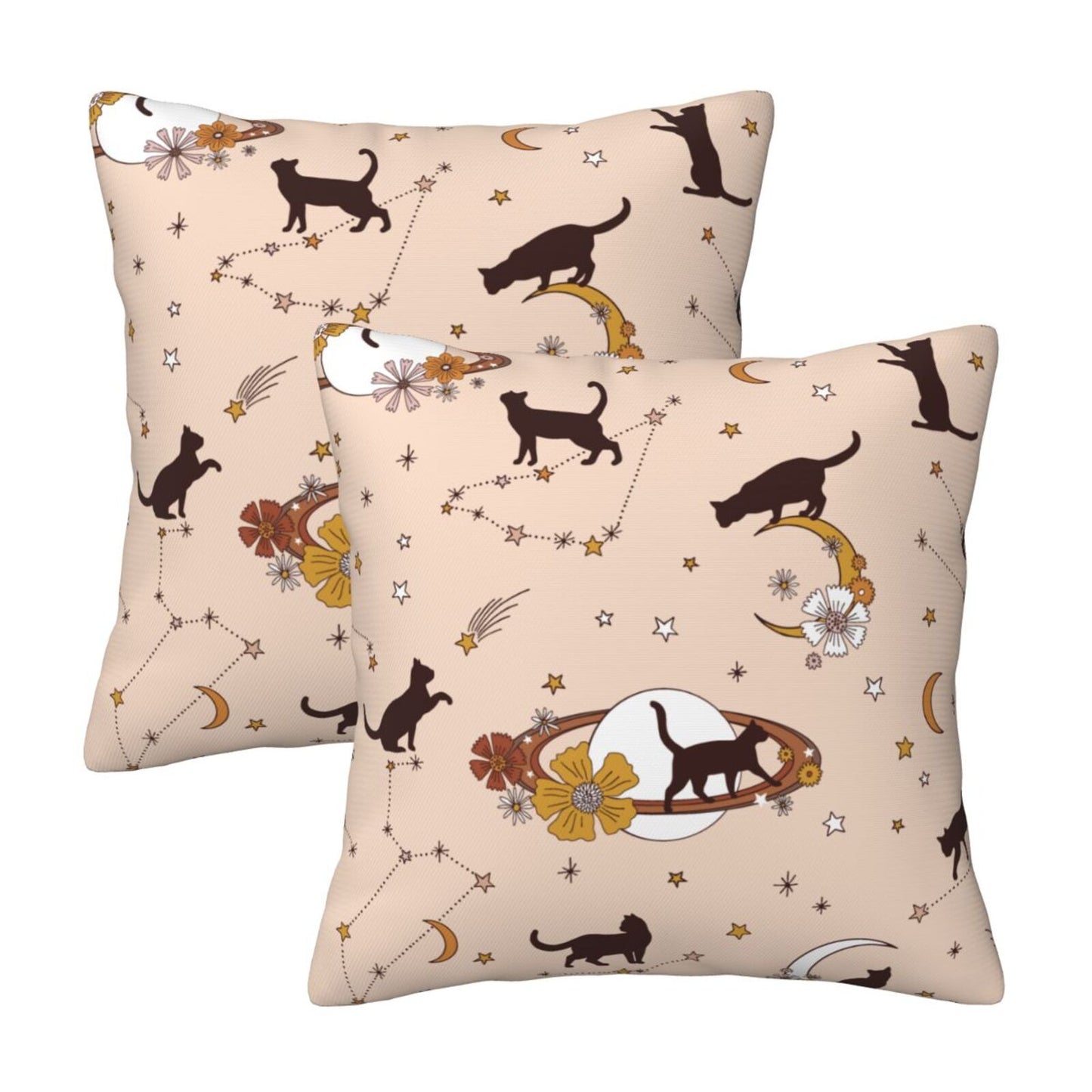 Halloween Themed Throw Pillow Covers 18x18 inch Set of 2 Spooky Skulls Velvet Cushion Covers for Sofa Couch