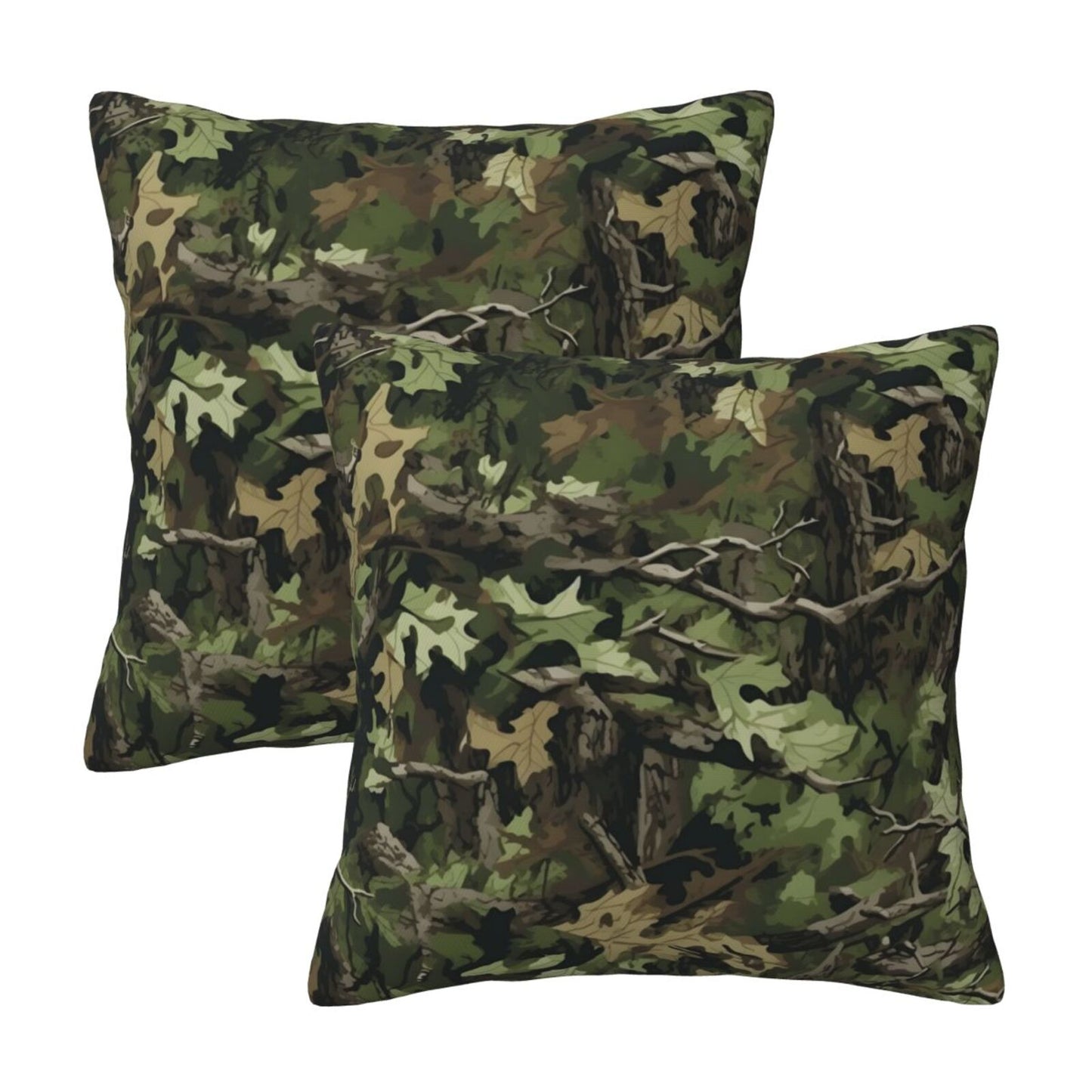Camo Throw Pillow Covers 18x18 inch Set of 2 Camouflage Patriotic Pillow Cases Army Military Decorative Cushion Covers