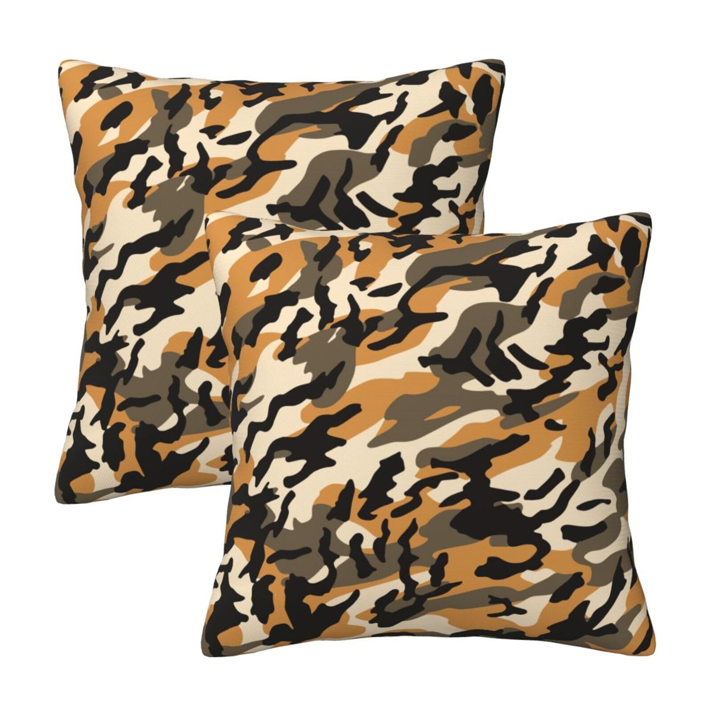 Camo Throw Pillow Covers 18x18 inch Set of 2 Camouflage Patriotic Pillow Cases Army Military Decorative Cushion Covers