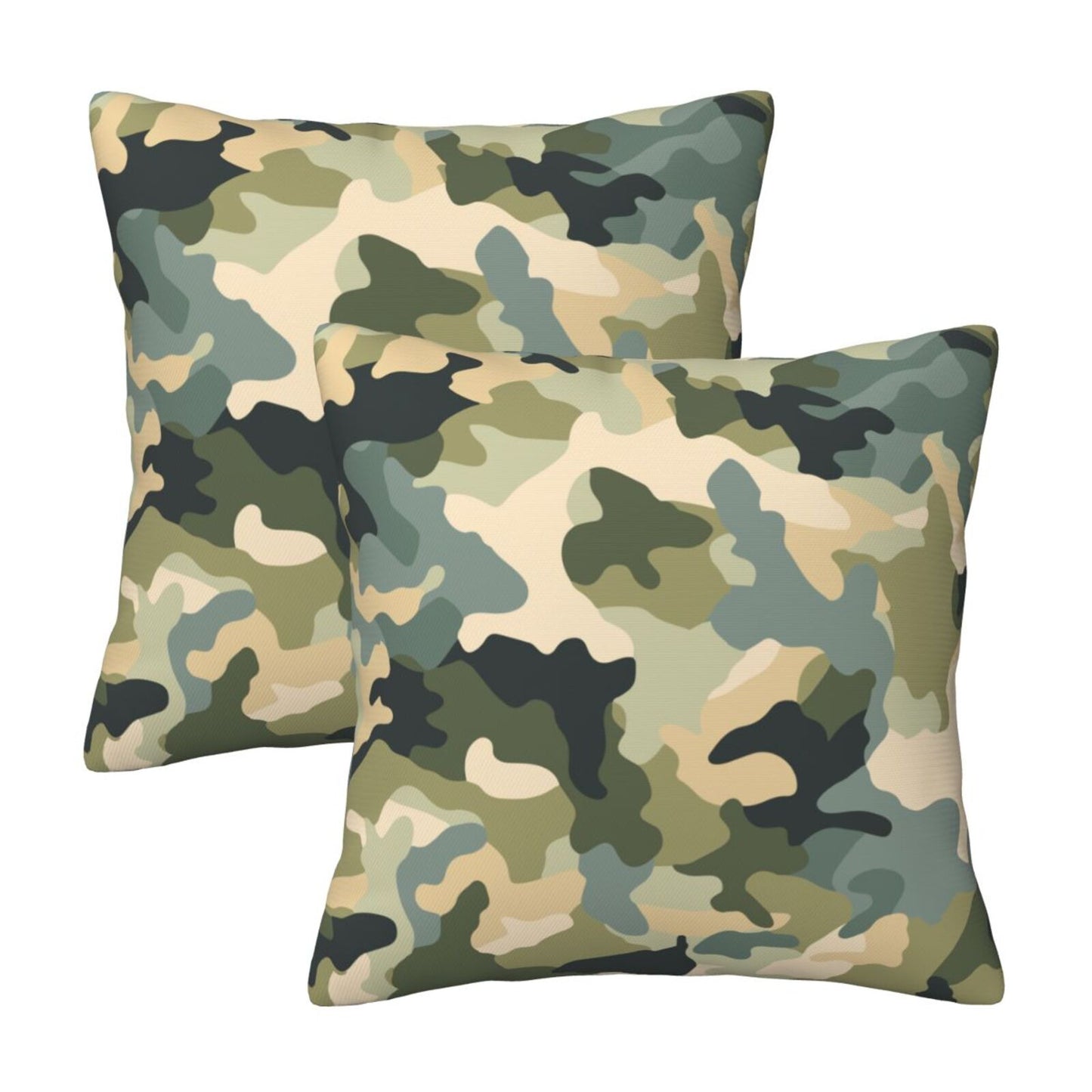 Camo Throw Pillow Covers 18x18 inch Set of 2 Camouflage Patriotic Pillow Cases Army Military Decorative Cushion Covers