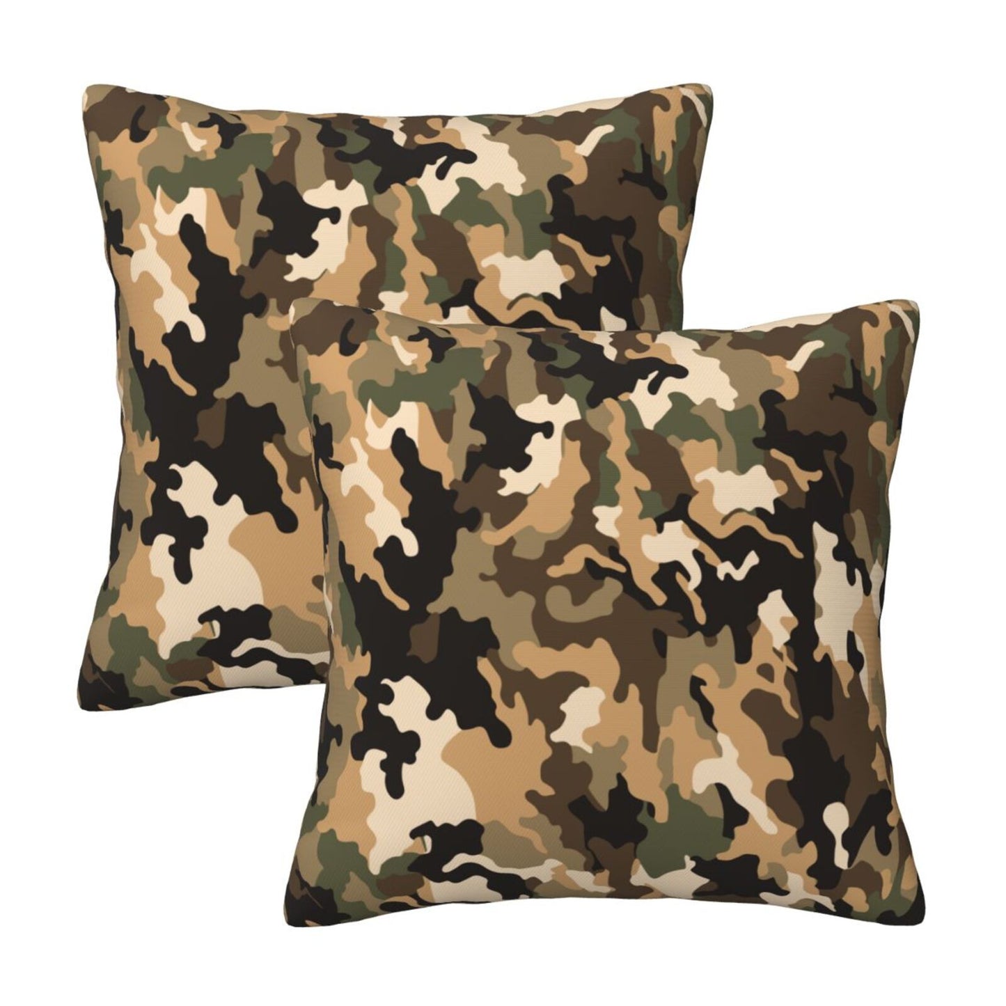 Camo Throw Pillow Covers 18x18 inch Set of 2 Camouflage Patriotic Pillow Cases Army Military Decorative Cushion Covers