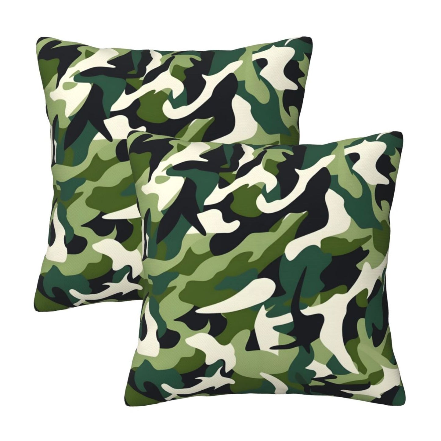Camo Throw Pillow Covers 18x18 inch Set of 2 Camouflage Patriotic Pillow Cases Army Military Decorative Cushion Covers
