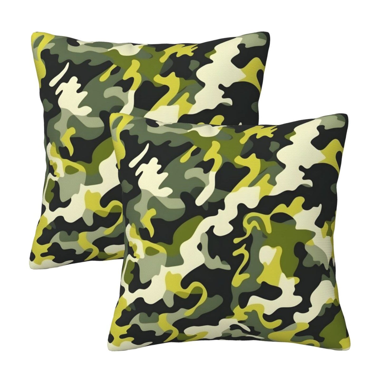 Camo Throw Pillow Covers 18x18 inch Set of 2 Camouflage Patriotic Pillow Cases Army Military Decorative Cushion Covers