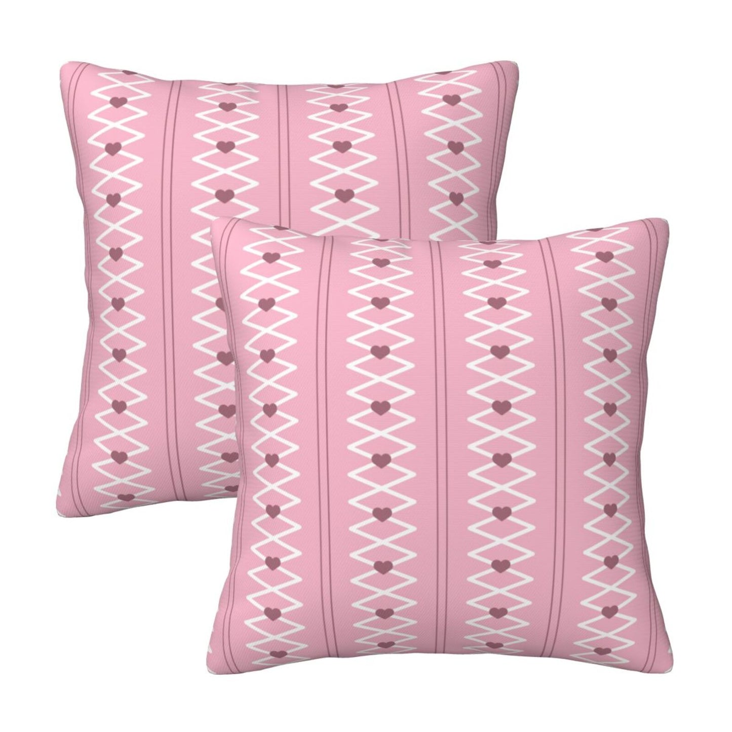 Coquette Throw Pillow Covers 18x18 inch Set of 2 Pink Color Bow Cushion Covers