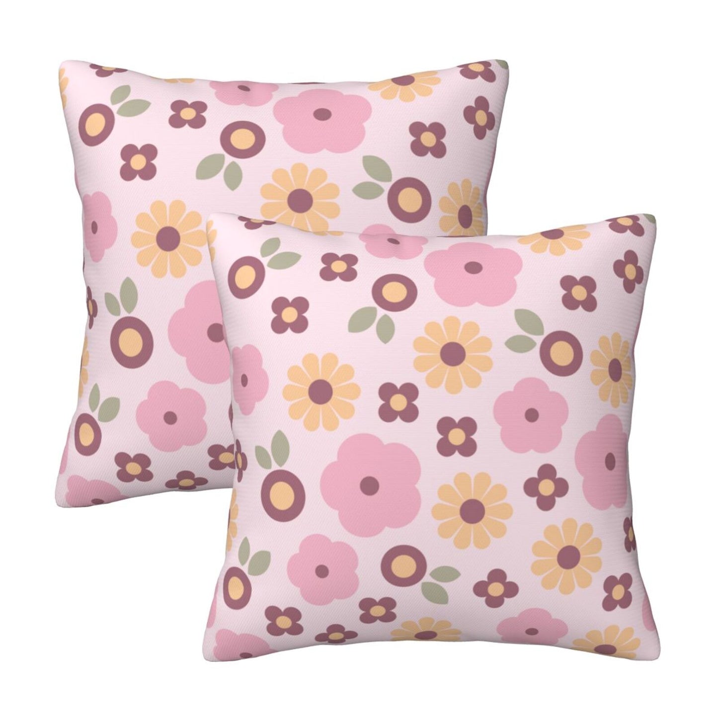 Coquette Throw Pillow Covers 18x18 inch Set of 2 Pink Color Bow Cushion Covers