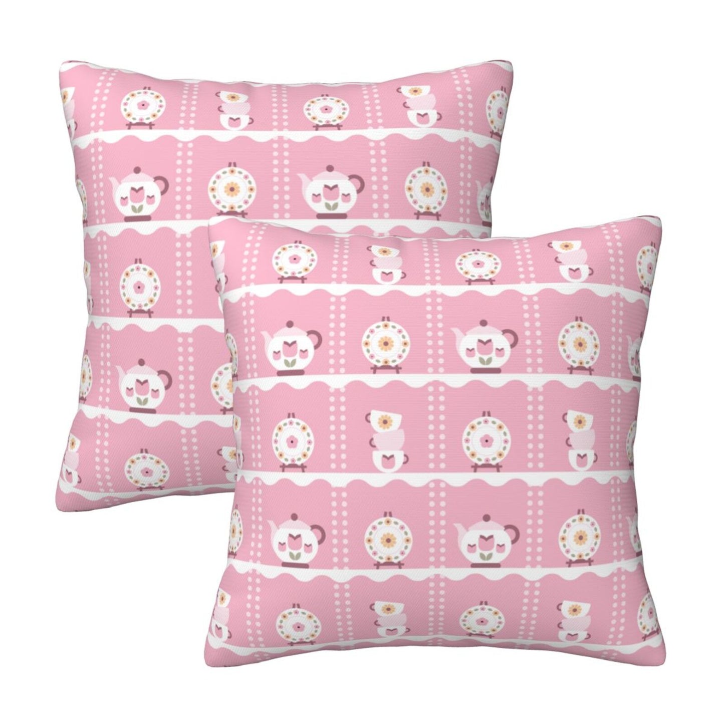 Coquette Throw Pillow Covers 18x18 inch Set of 2 Pink Color Bow Cushion Covers
