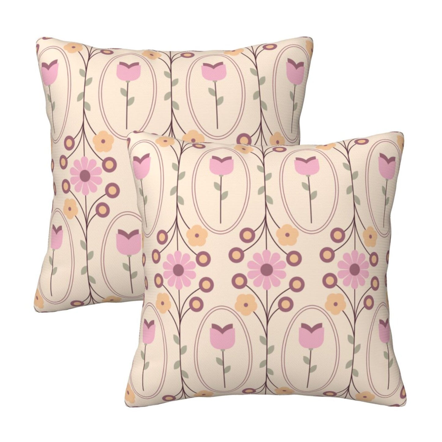 Coquette Throw Pillow Covers 18x18 inch Set of 2 Pink Color Bow Cushion Covers