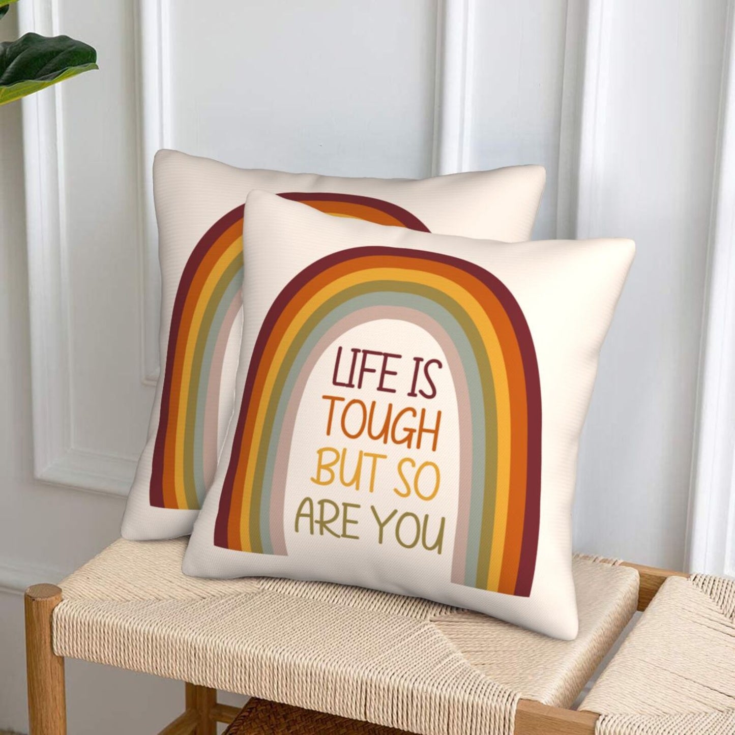Motivational Throw Pillow Covers 18x18 inch Set of 2 Inspirational Strong Woman Cushion Covers
