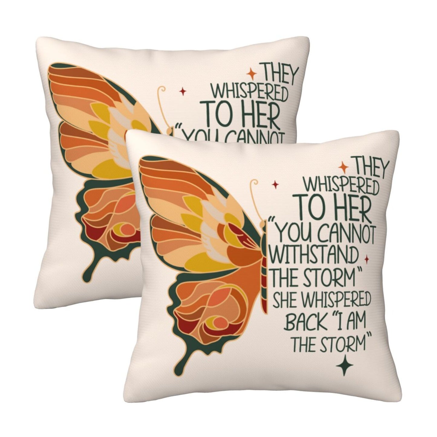 Motivational Throw Pillow Covers 18x18 inch Set of 2 Inspirational Strong Woman Cushion Covers