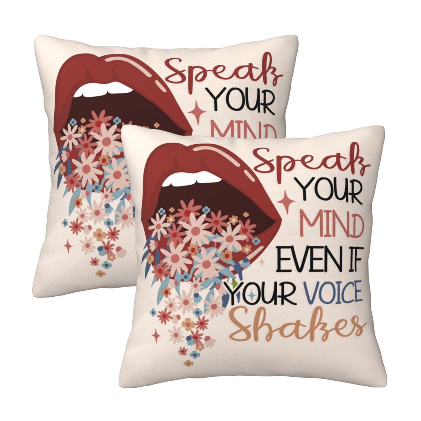 Motivational Throw Pillow Covers 18x18 inch Set of 2 Inspirational Strong Woman Cushion Covers