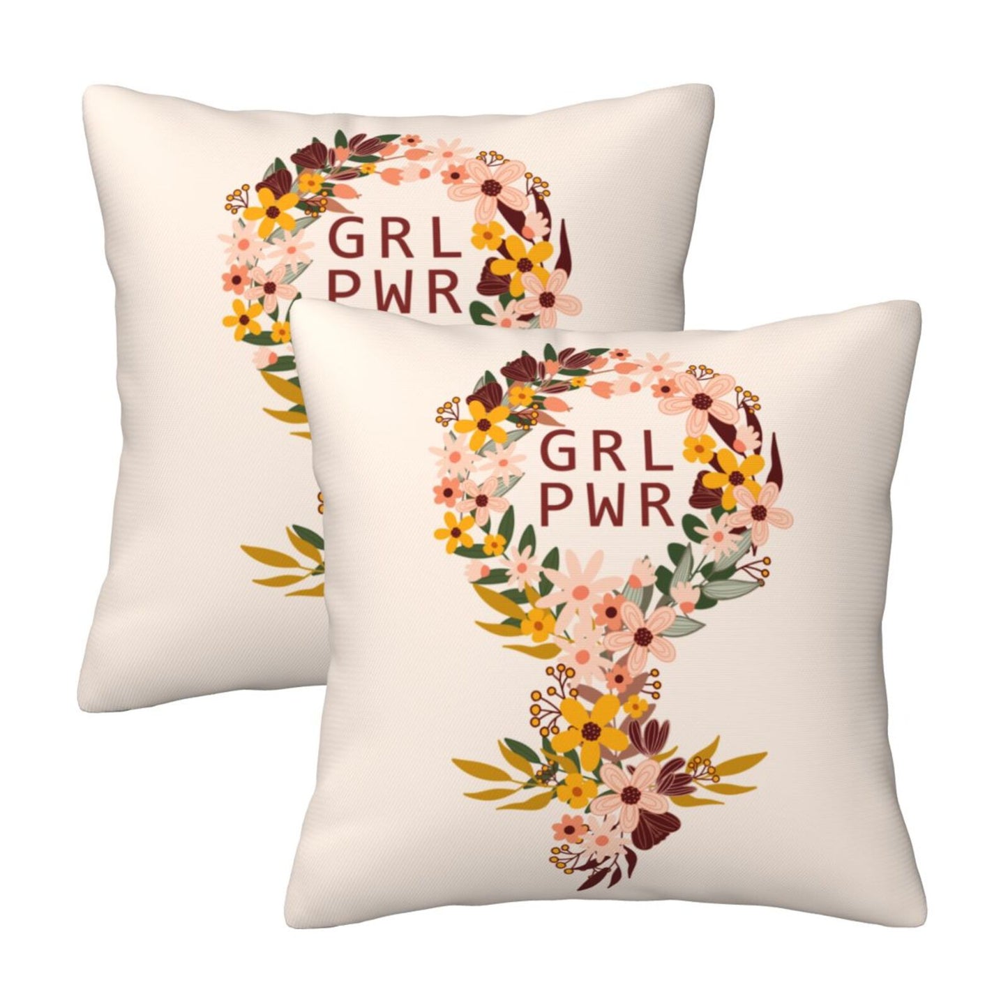 Motivational Throw Pillow Covers 18x18 inch Set of 2 Inspirational Strong Woman Cushion Covers