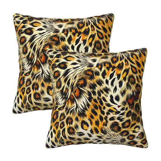 Leopard Print Throw Pillow Covers 18x18 inch Set of 2 Cheetah Decorative Cushion Covers