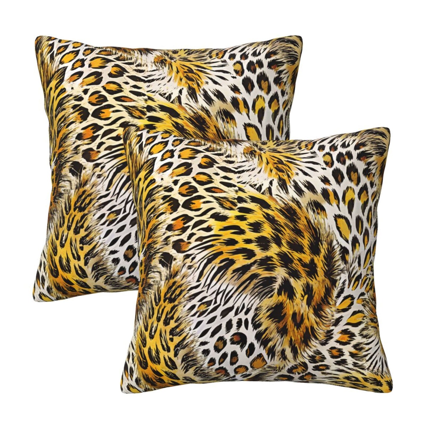 Leopard Print Throw Pillow Covers 18x18 inch Set of 2 Cheetah Decorative Cushion Covers