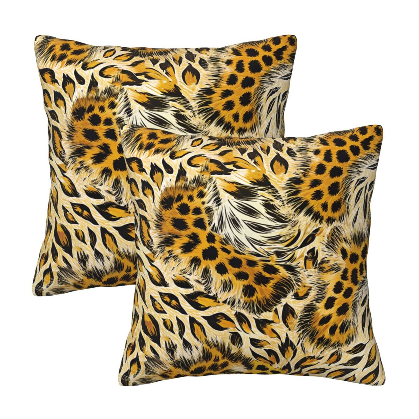 Leopard Print Throw Pillow Covers 18x18 inch Set of 2 Cheetah Decorative Cushion Covers