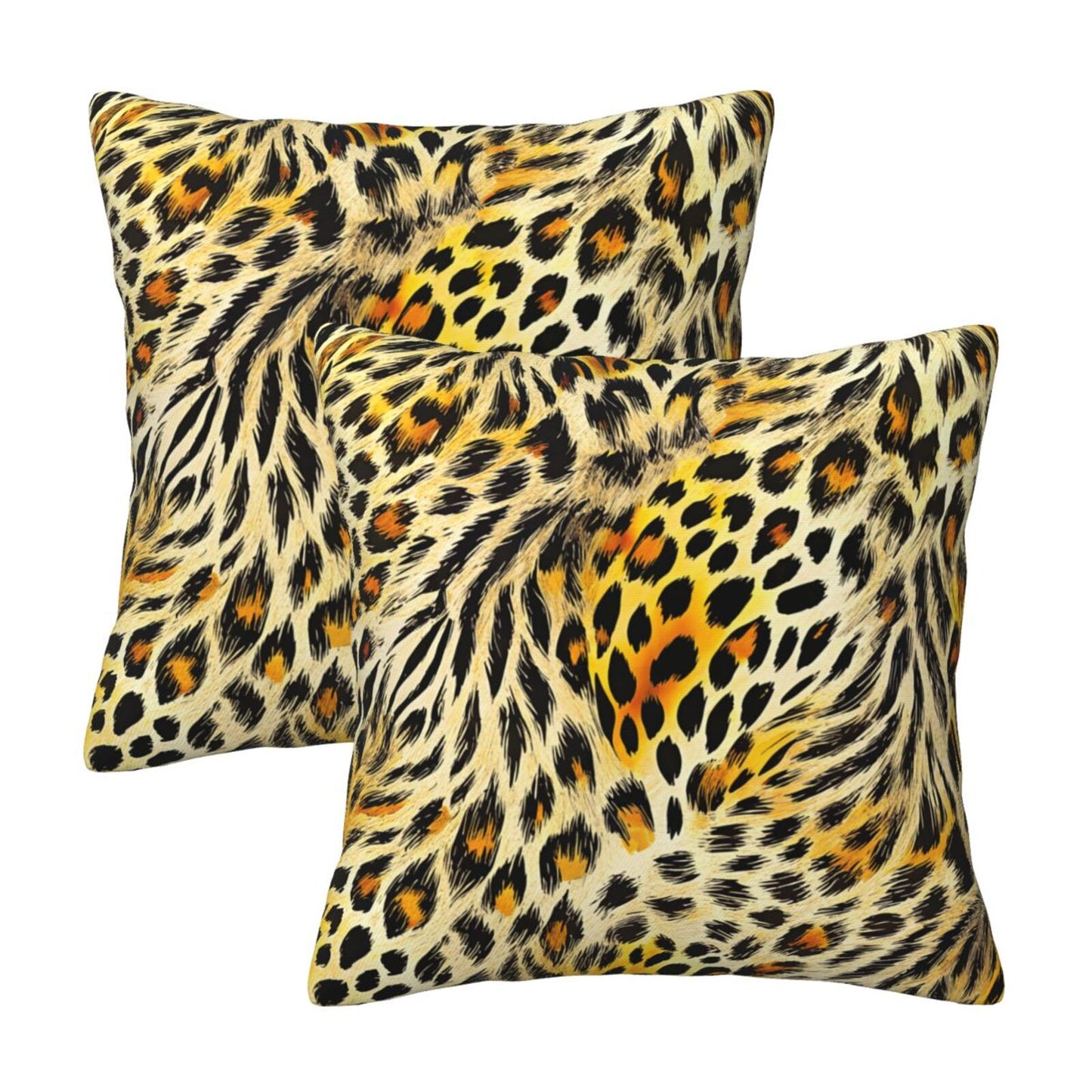 Leopard Print Throw Pillow Covers 18x18 inch Set of 2 Cheetah Decorative Cushion Covers