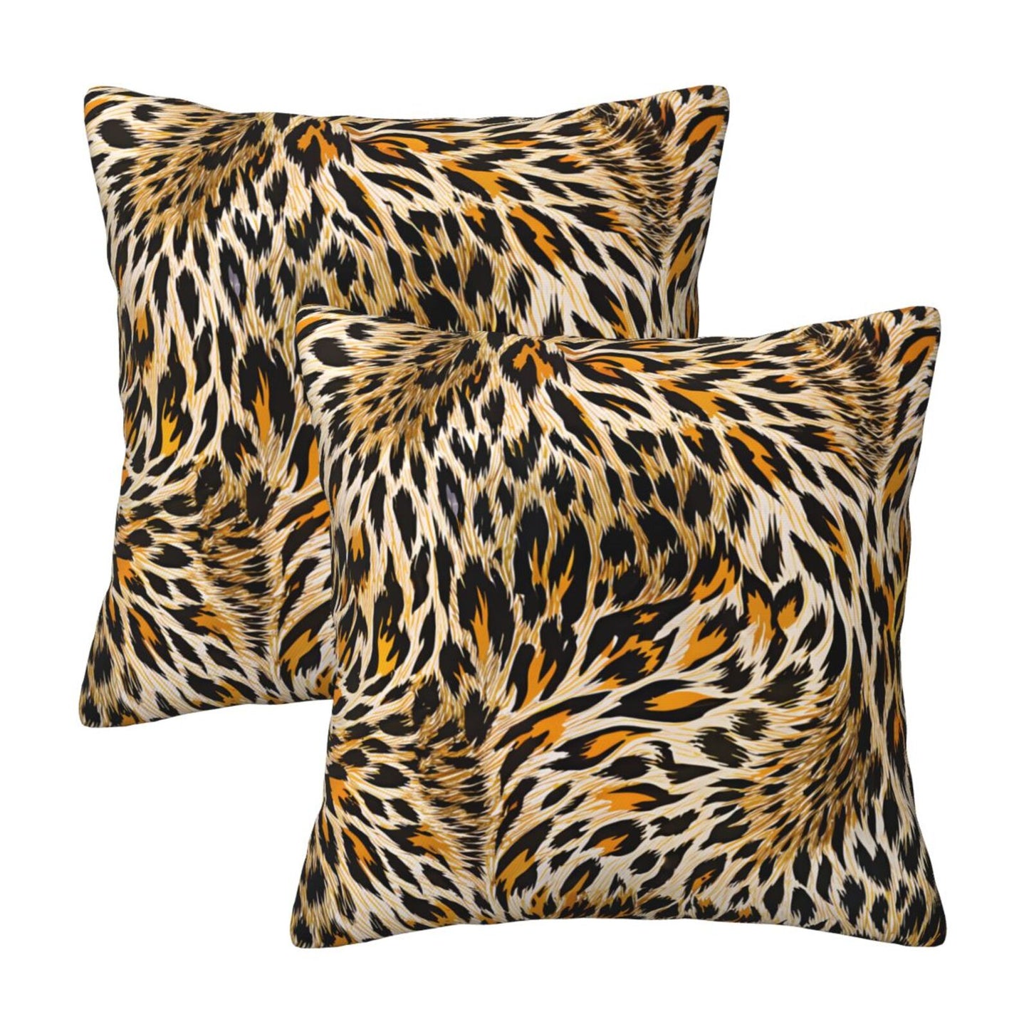 Leopard Print Throw Pillow Covers 18x18 inch Set of 2 Cheetah Decorative Cushion Covers