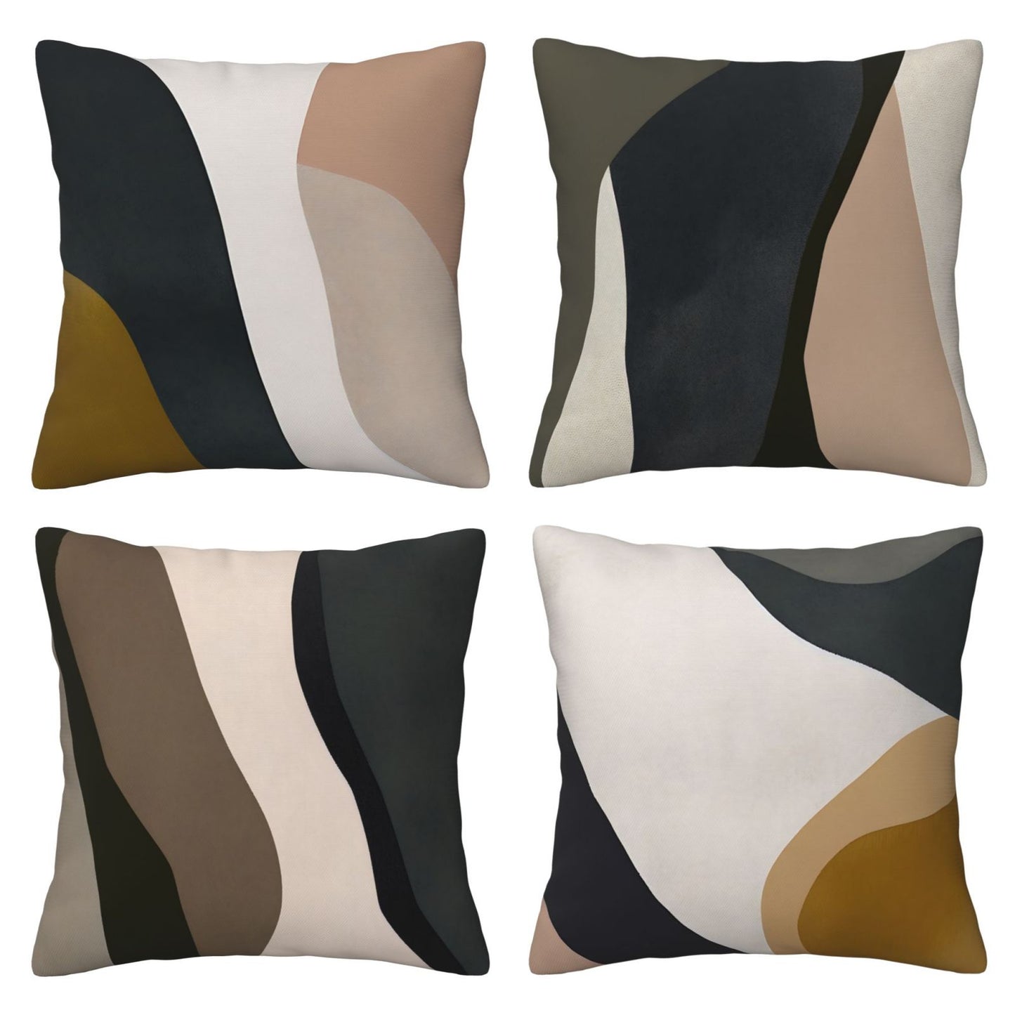 Abstract Geometric Throw Pillow Covers 18x18 inch Set of 4 Minimalist Nordic Decorative Cushion Covers
