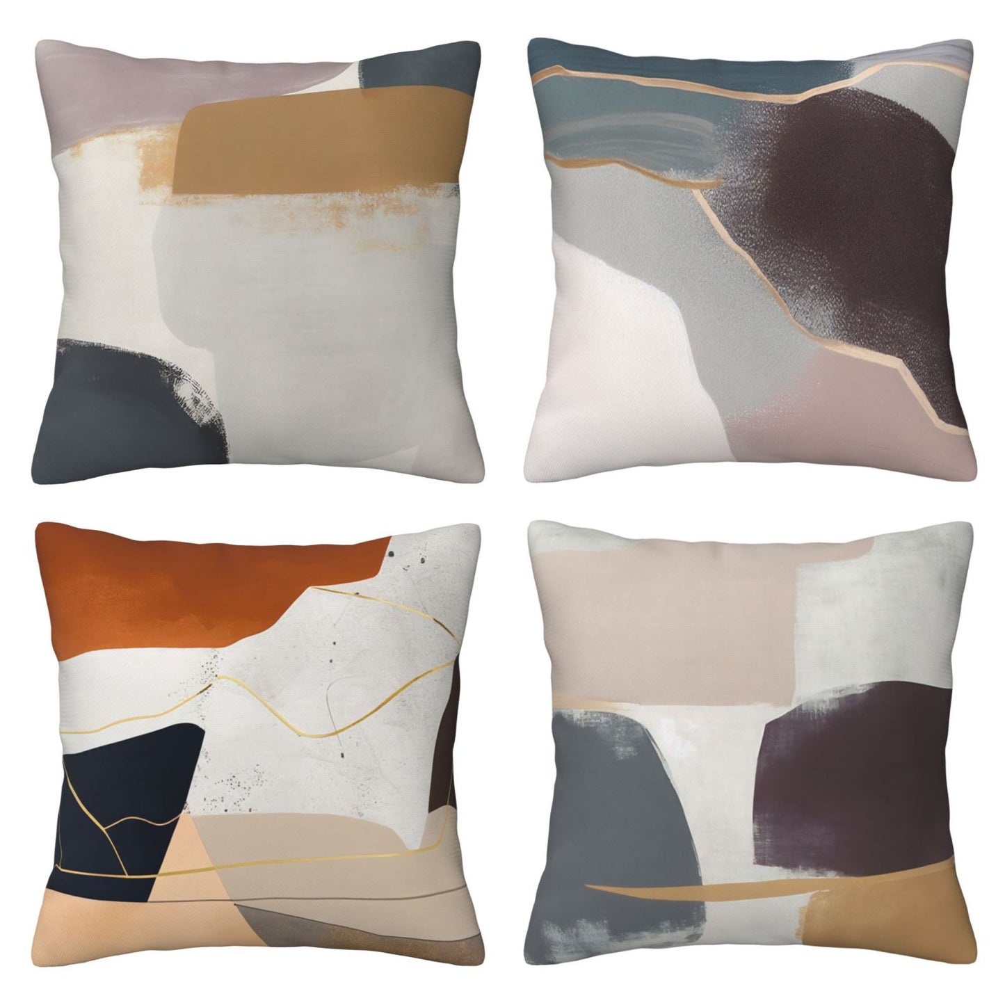 Abstract Geometric Throw Pillow Covers 18x18 inch Set of 4 Minimalist Nordic Decorative Cushion Covers