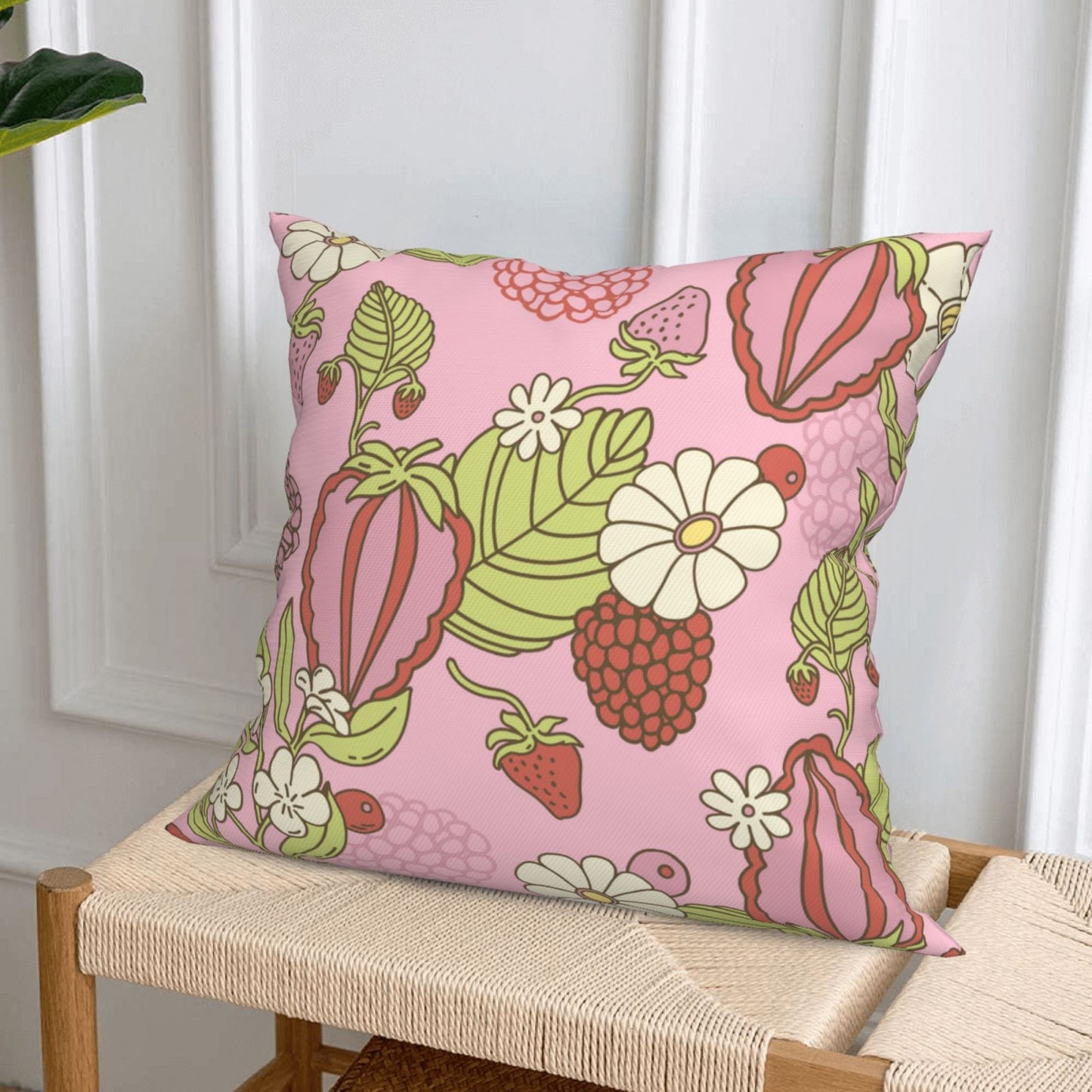 Groovy Floral Throw Pillow Covers 18x18 inch Set of 4 Bohemian Flower Botanical Decorative Cushion Covers