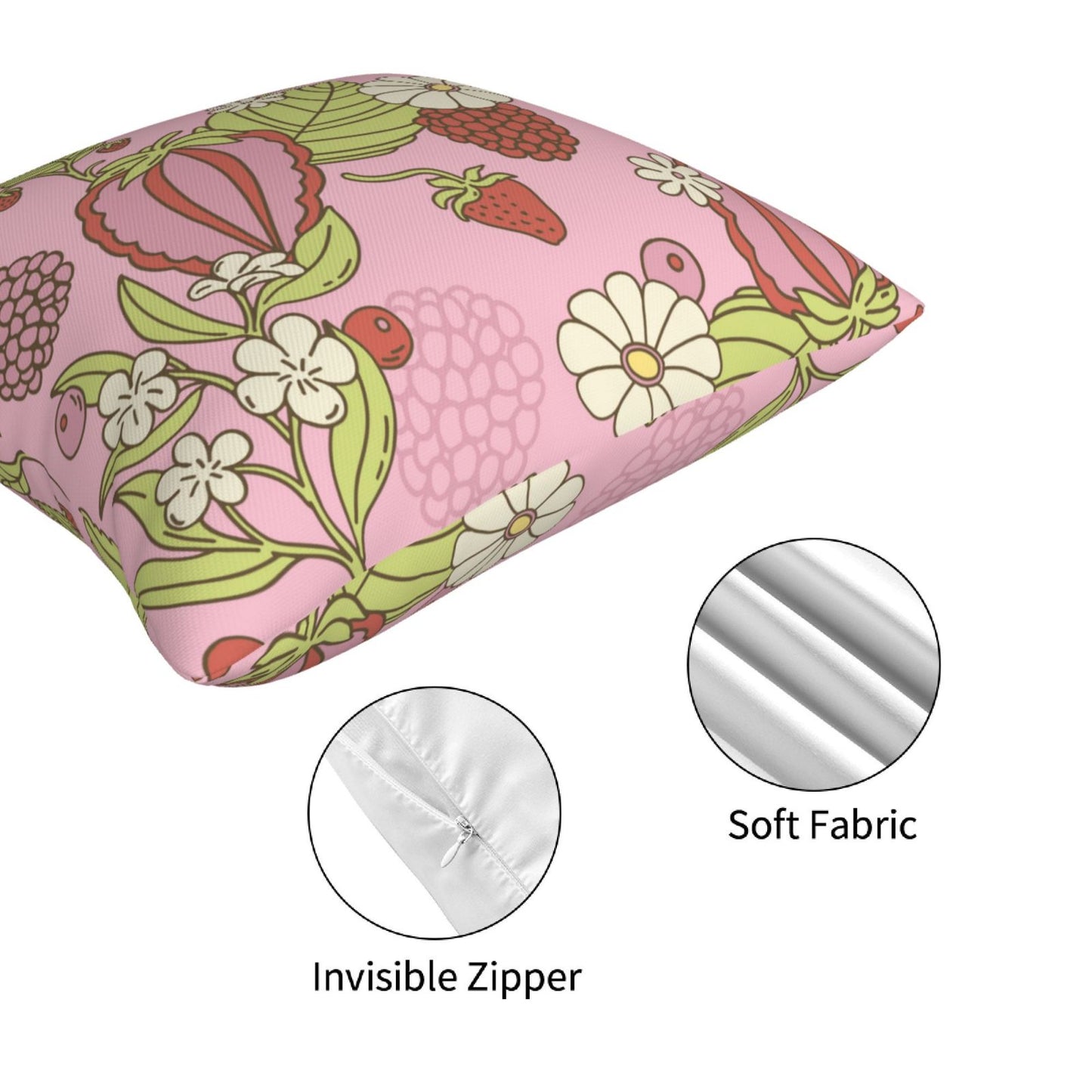 Groovy Floral Throw Pillow Covers 18x18 inch Set of 4 Bohemian Flower Botanical Decorative Cushion Covers