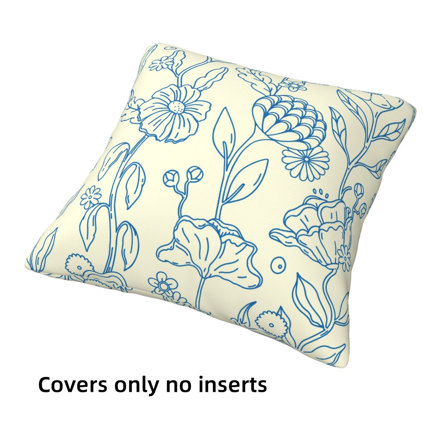Groovy Floral Throw Pillow Covers 18x18 inch Set of 4 Bohemian Flower Botanical Decorative Cushion Covers