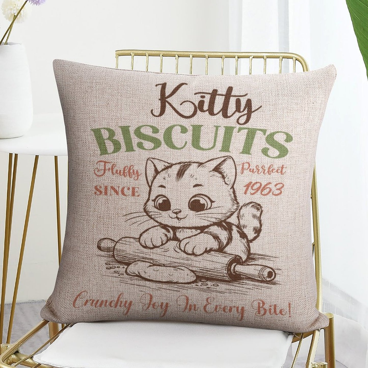 Funny Throw Pillow Covers 18x18 inch Set of 2 Cat Novelty Pillow Cases Weird Friends Kids Teens Gifts Cushion Covers