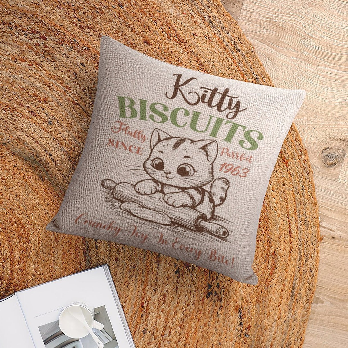 Funny Throw Pillow Covers 18x18 inch Set of 2 Cat Novelty Pillow Cases Weird Friends Kids Teens Gifts Cushion Covers