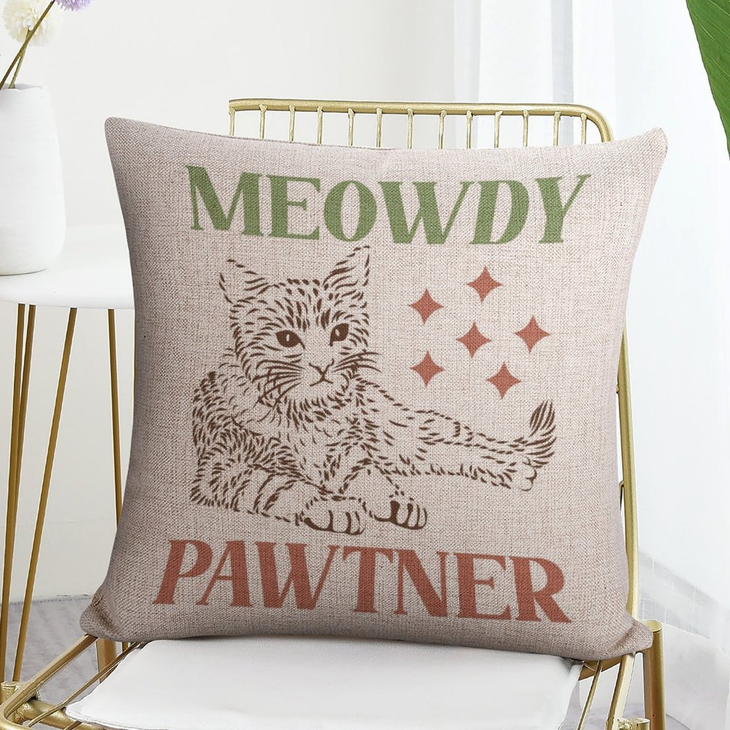 Funny Throw Pillow Covers 18x18 inch Set of 2 Cat Novelty Pillow Cases Weird Friends Kids Teens Gifts Cushion Covers