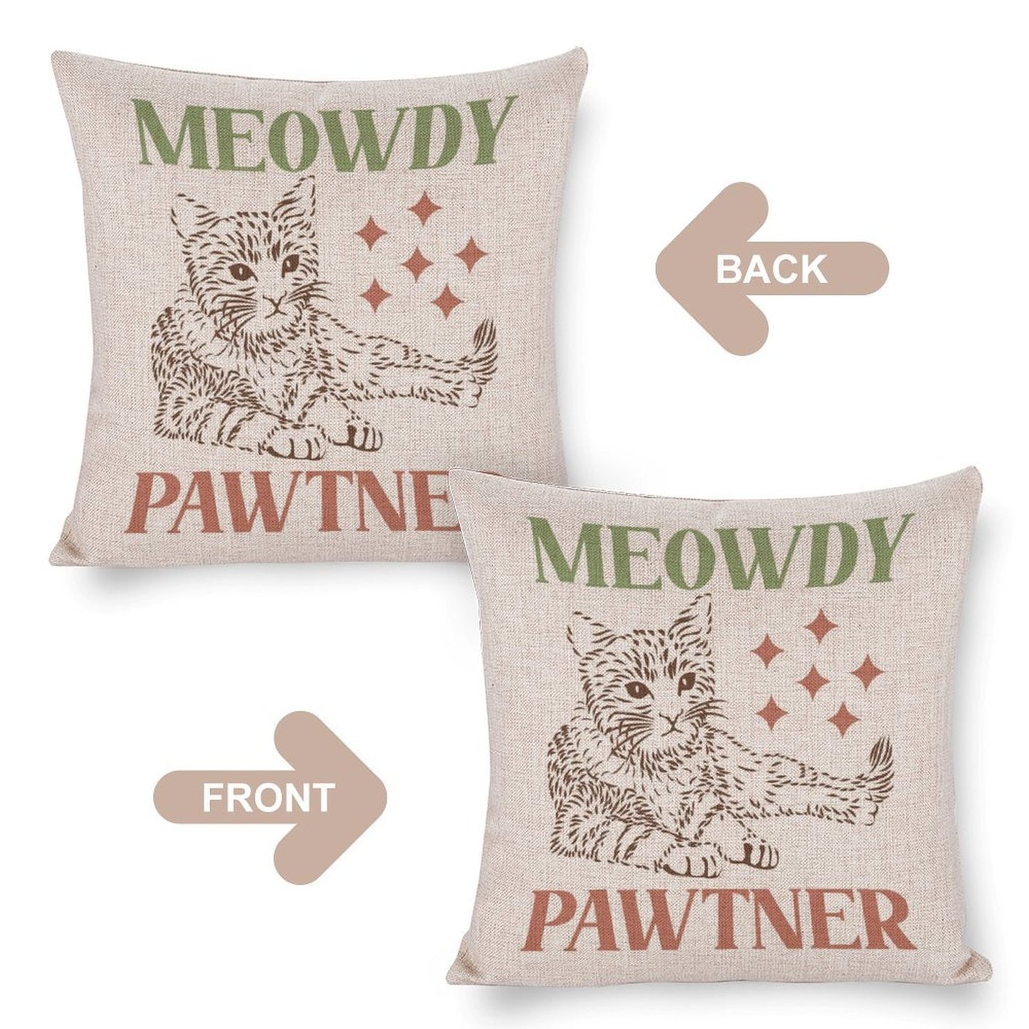Funny Throw Pillow Covers 18x18 inch Set of 2 Cat Novelty Pillow Cases Weird Friends Kids Teens Gifts Cushion Covers