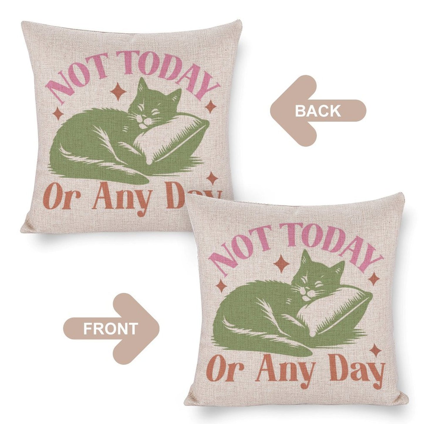 Funny Throw Pillow Covers 18x18 inch Set of 2 Cat Novelty Pillow Cases Weird Friends Kids Teens Gifts Cushion Covers