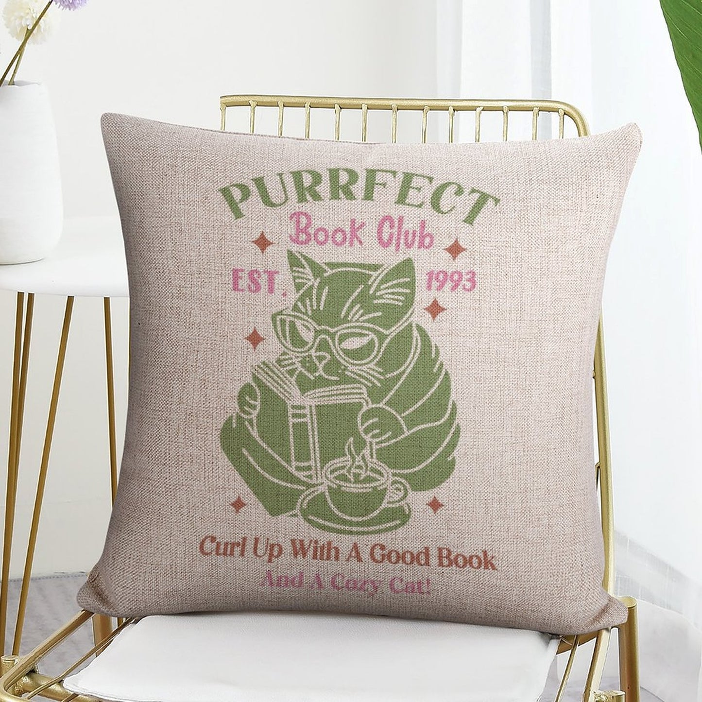 Funny Throw Pillow Covers 18x18 inch Set of 2 Cat Novelty Pillow Cases Weird Friends Kids Teens Gifts Cushion Covers