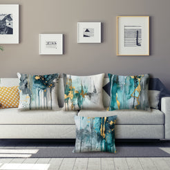 Abstract throw pillow covers 18x18 Set of 4 for sofa couch and living room decor