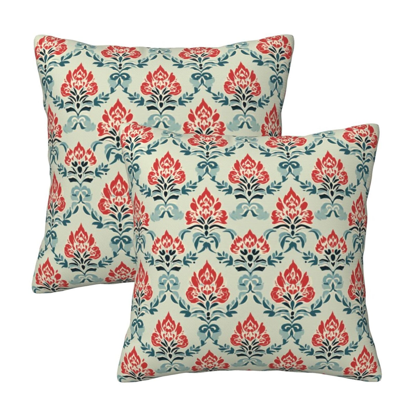 Ethnic Floral Throw Pillow Covers 18x18 inch Set of 2 Vintage Damask Tapestry Decorative Cushion Covers