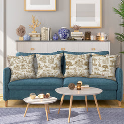 Toile throw pillow covers 18x18 Set of 4 for sofa couch and living room decor