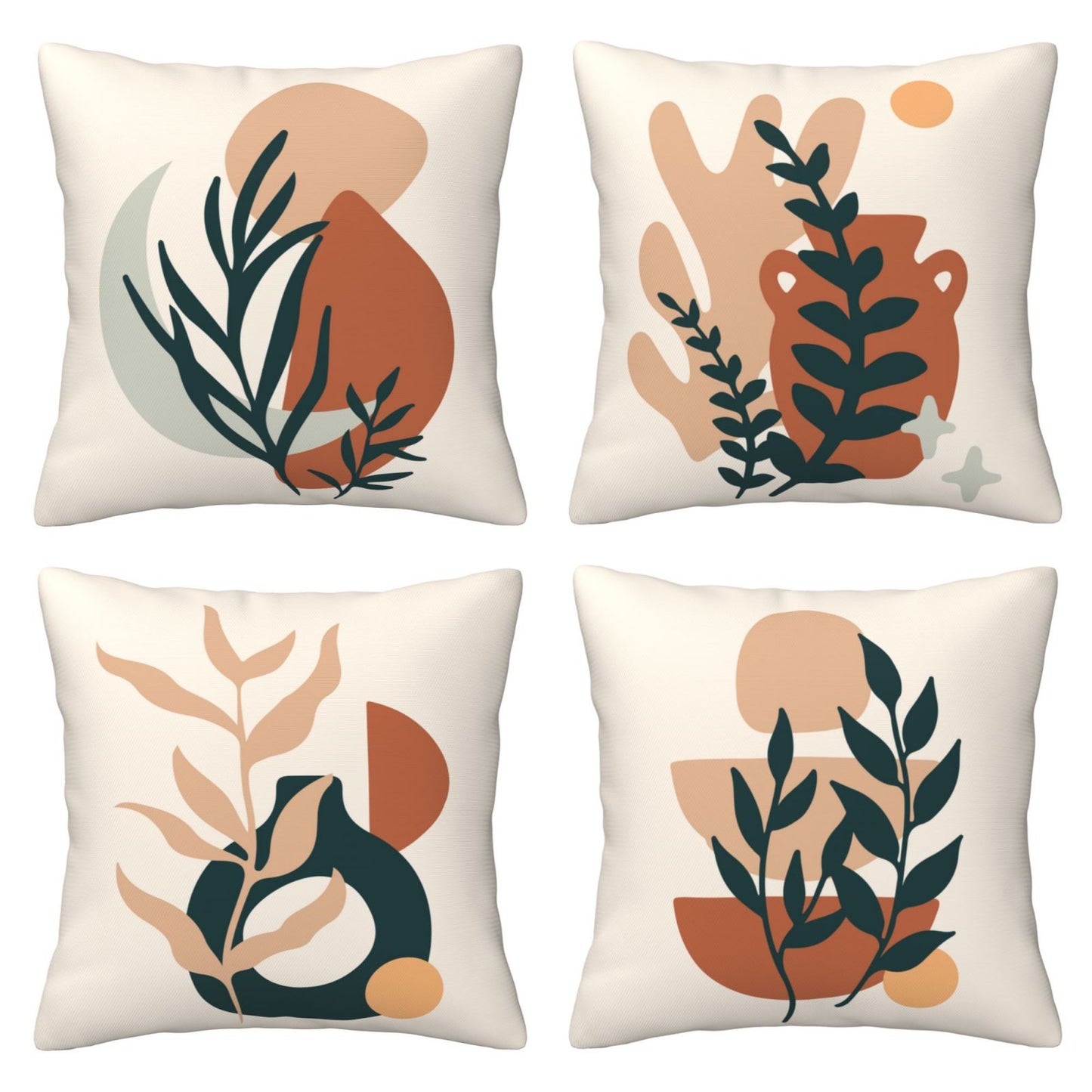 Bohemian Abstract Throw Pillow Covers 18x18 inch Set of 4 Inspirational Decorative Cushion Covers