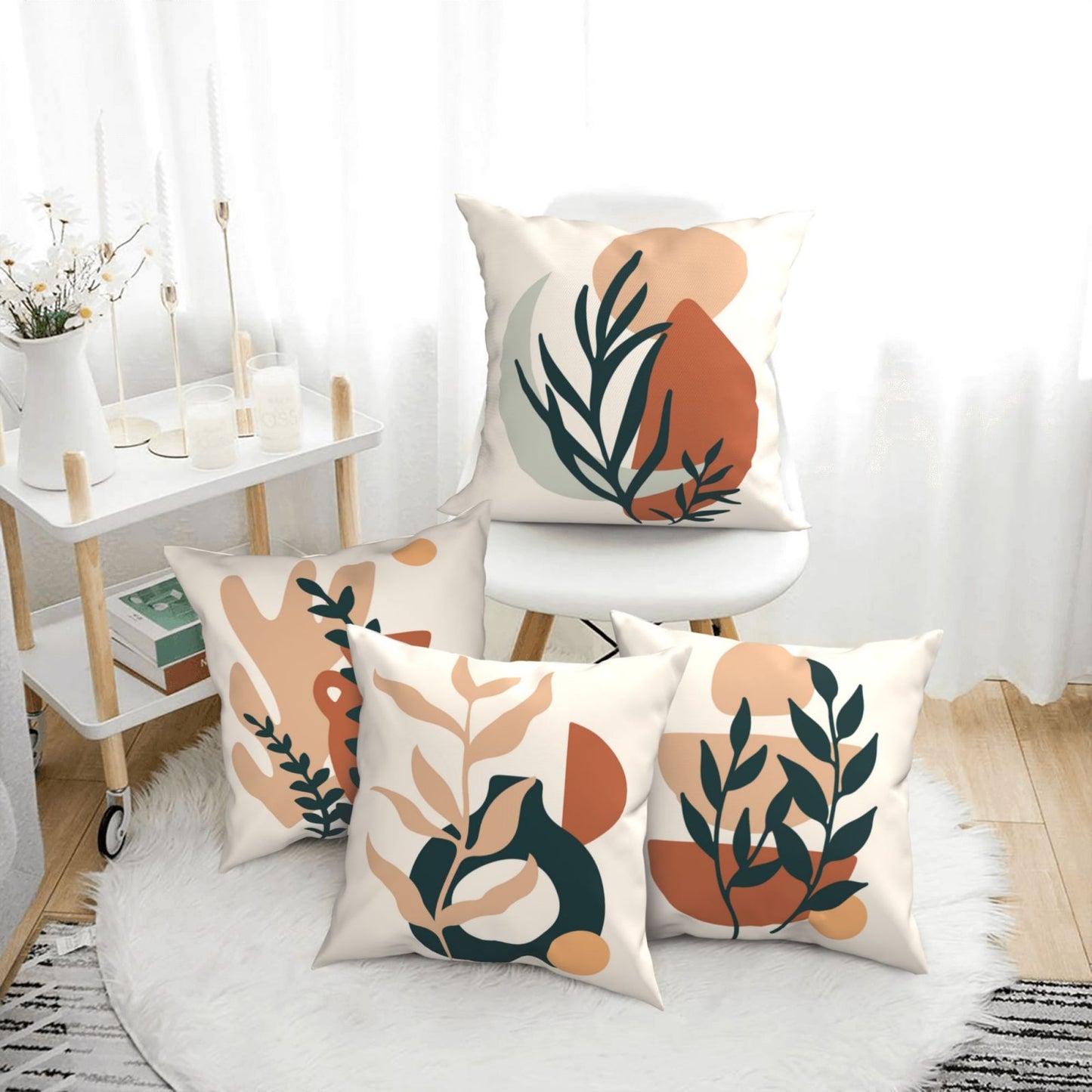 Bohemian Abstract Throw Pillow Covers 18x18 inch Set of 4 Inspirational Decorative Cushion Covers