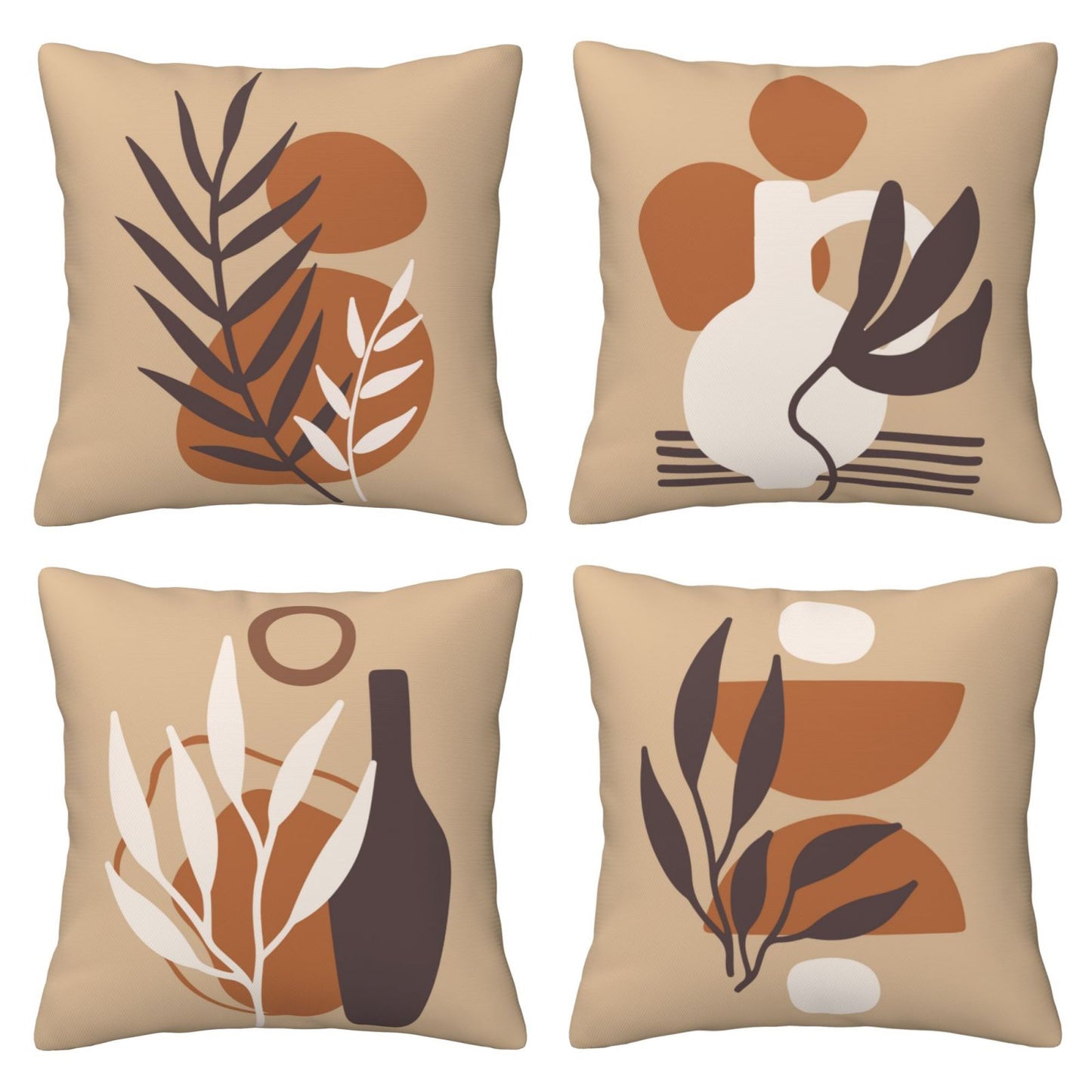 Bohemian Abstract Throw Pillow Covers 18x18 inch Set of 4 Inspirational Decorative Cushion Covers