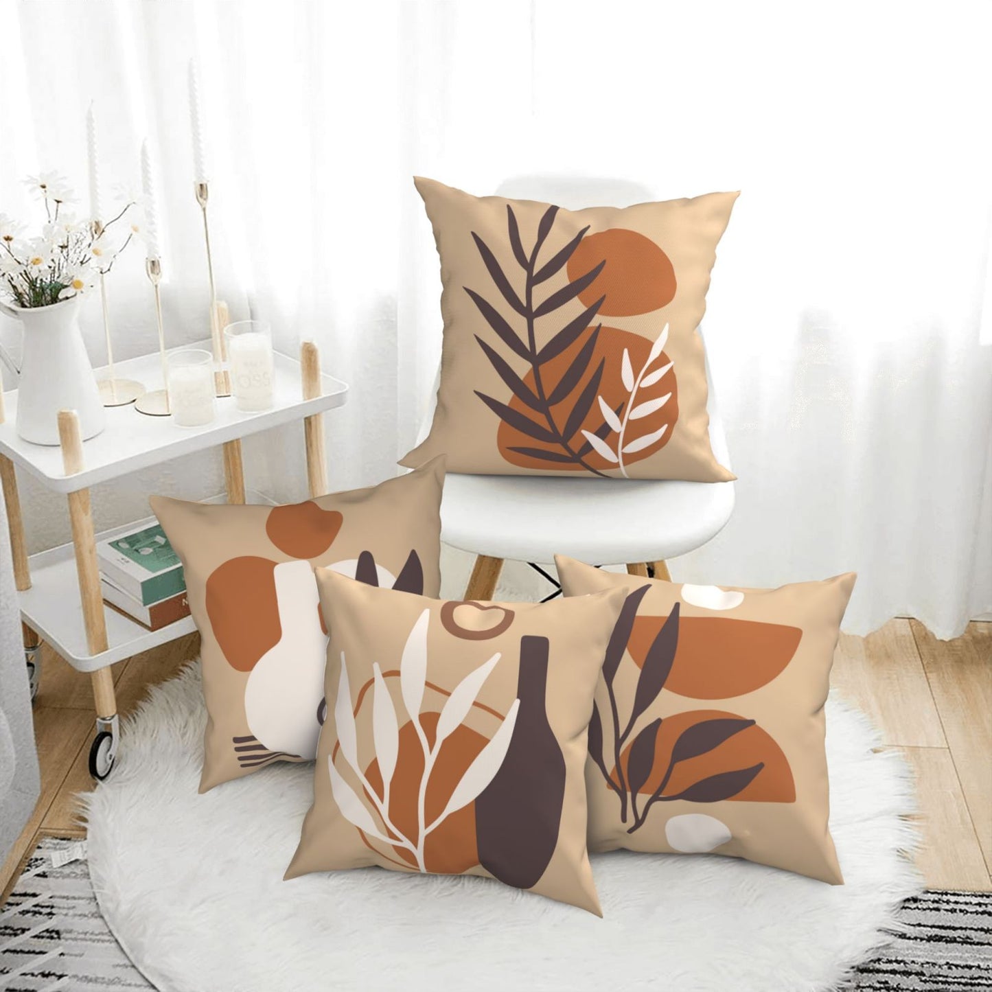 Bohemian Abstract Throw Pillow Covers 18x18 inch Set of 4 Inspirational Decorative Cushion Covers