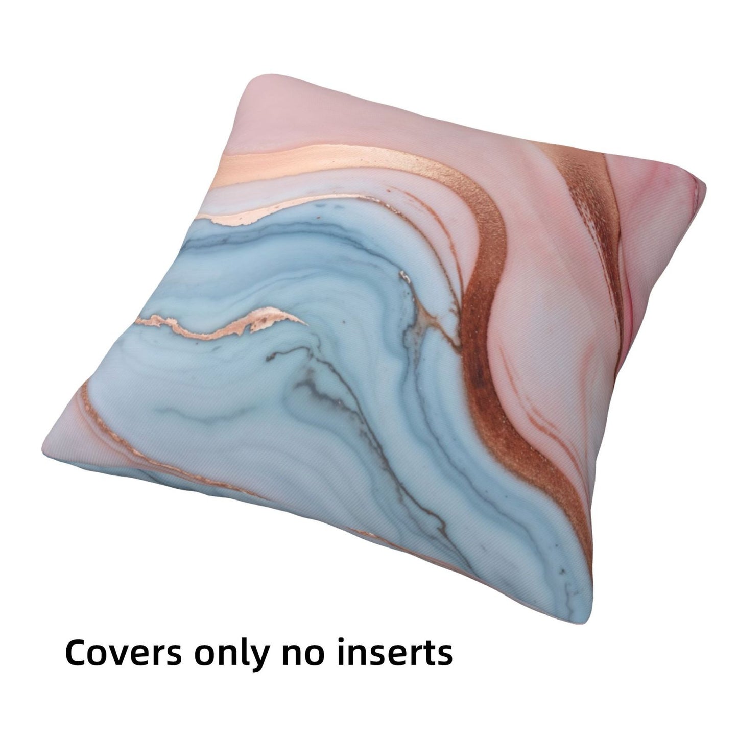 Marble Throw Pillow Covers 18x18 inch Set of 4 Rose Gold Abstract Decorative Cushion Covers for Sofa Bed