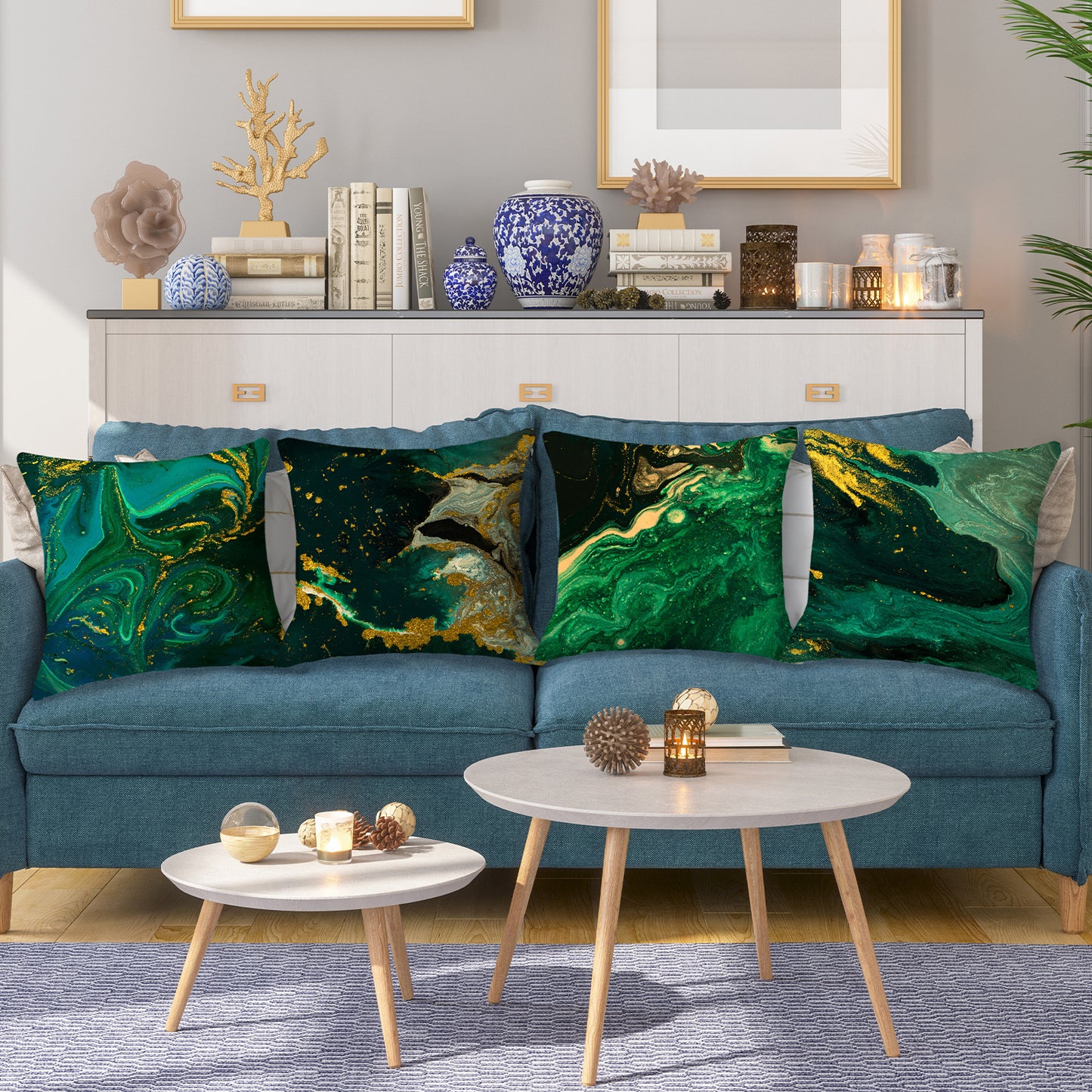 Marble Throw Pillow Covers Abstract Decorative Cushion Covers for Sofa Couch
