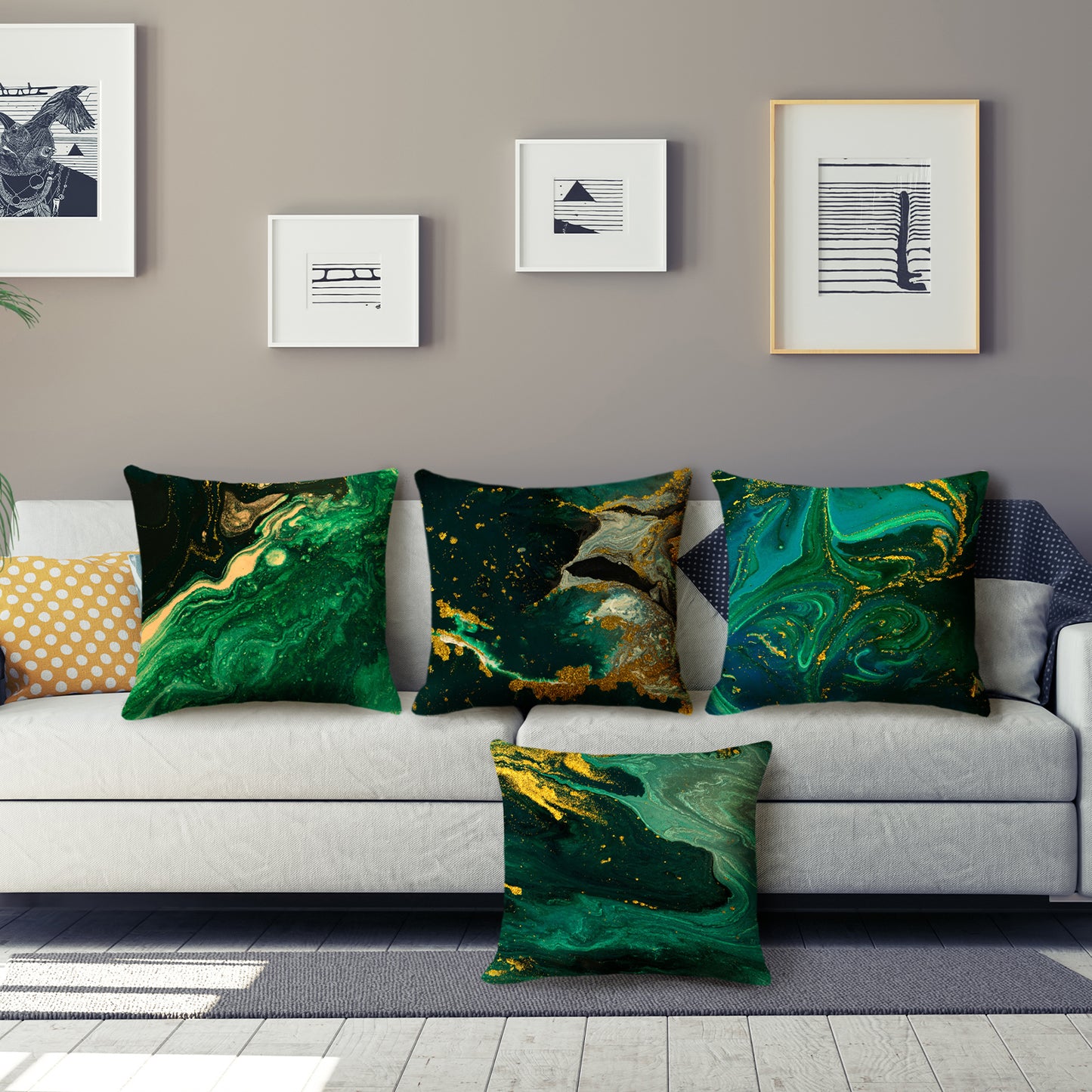 Marble Throw Pillow Covers Abstract Decorative Cushion Covers for Sofa Couch