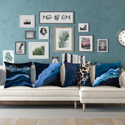 Abstract throw pillow covers 18x18 Set of 4 for sofa couch and living room decor