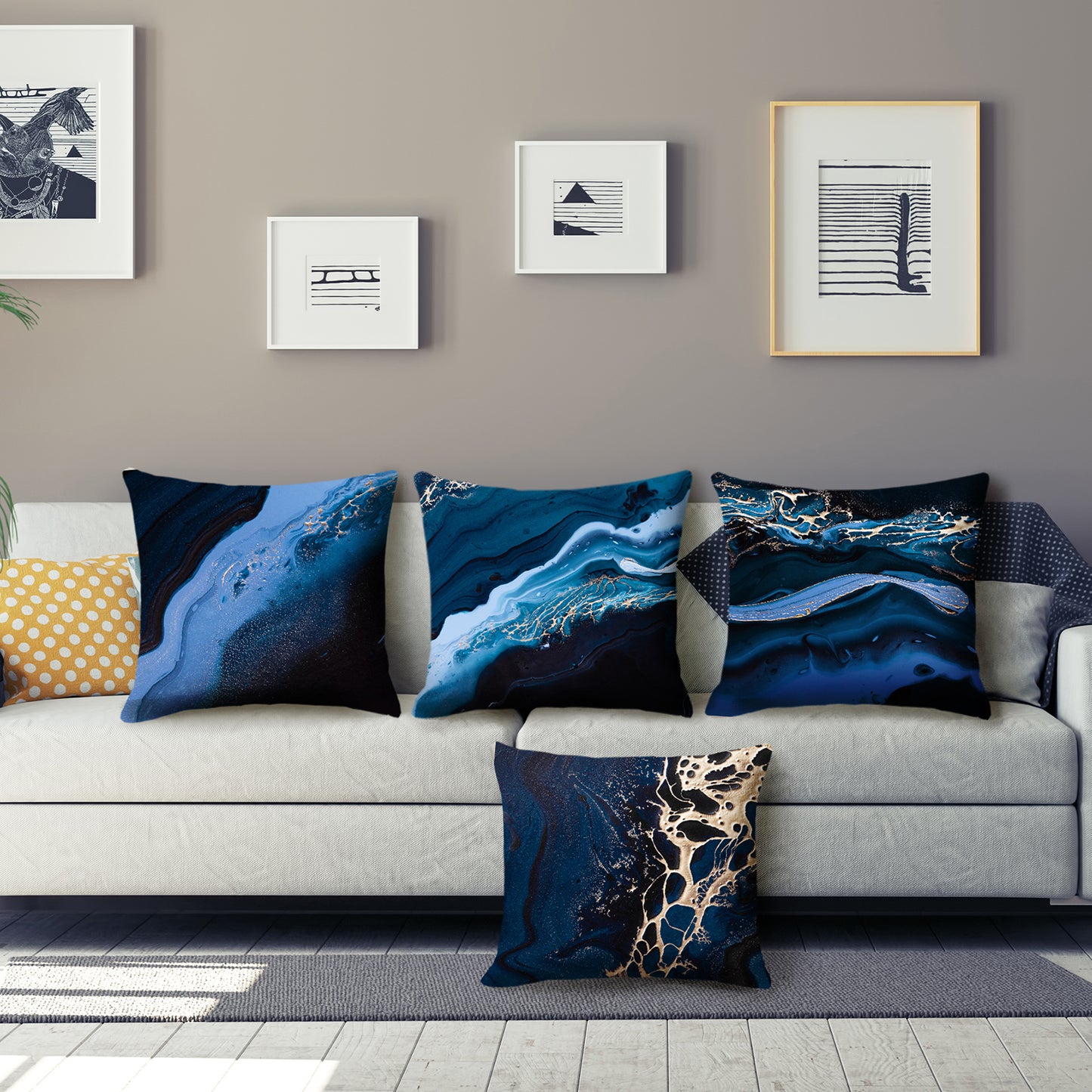 Marble Throw Pillow Covers Abstract Decorative Cushion Covers for Sofa Couch