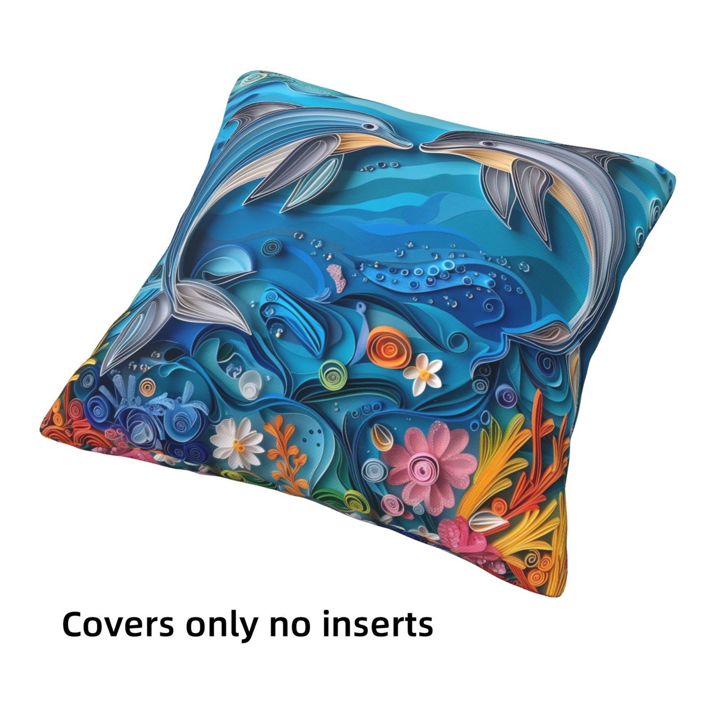Sea Throw Pillow Covers 18x18 inch Set of 4 Blue Coastal Decorative Cushion Covers