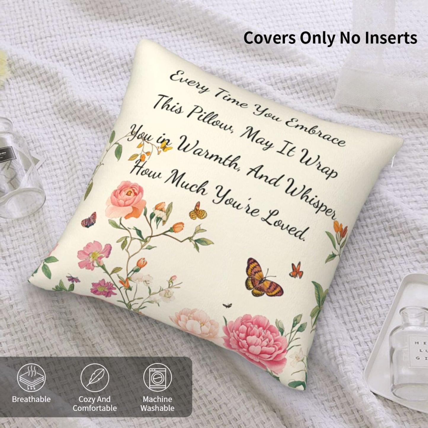 Valentines Day Gifts Throw Pillow Cover 18x18 inch Set of 1 Inspirational Velvet Decorative Cushion Cover