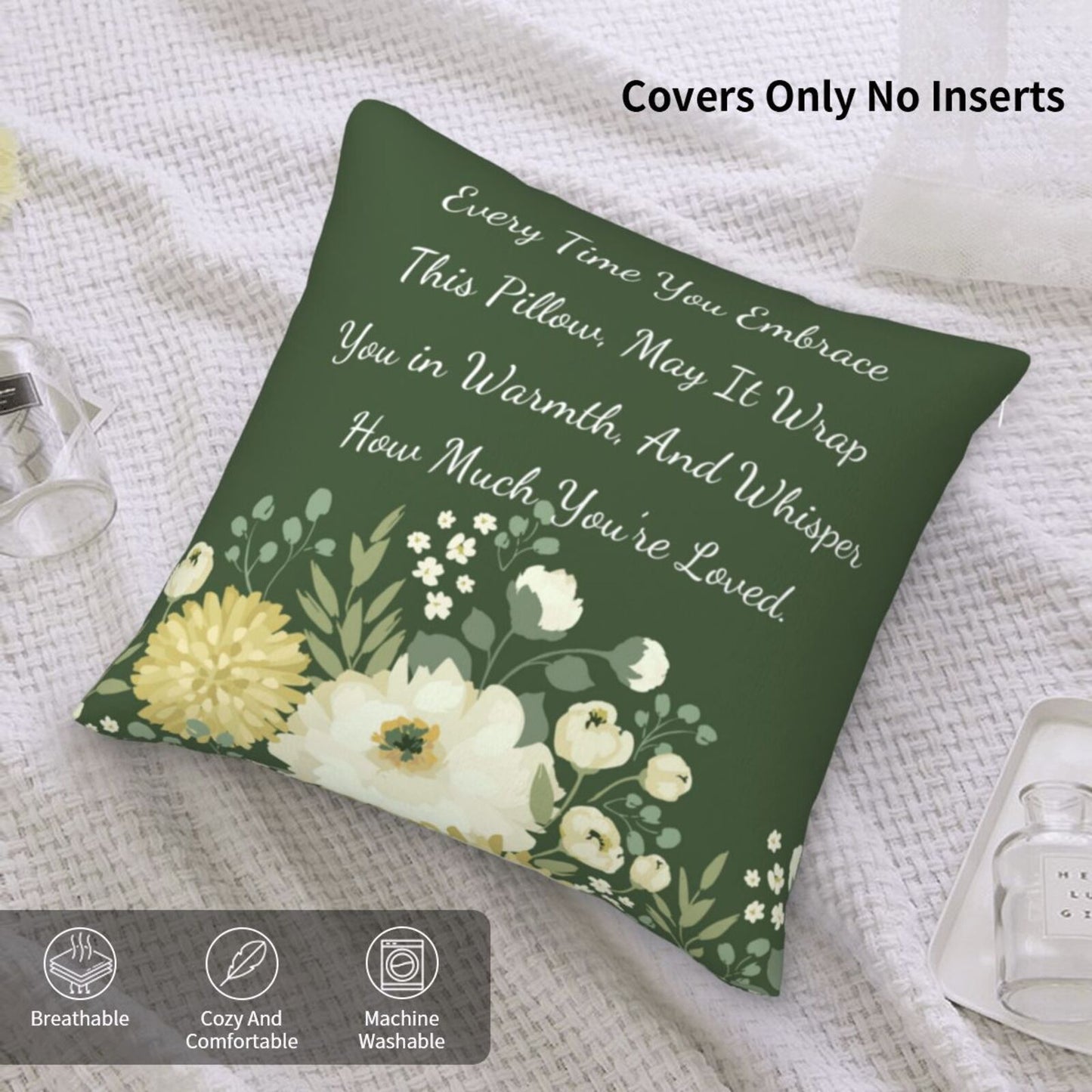 Valentines Day Gifts Throw Pillow Cover 18x18 inch Set of 1 Inspirational Velvet Decorative Cushion Cover
