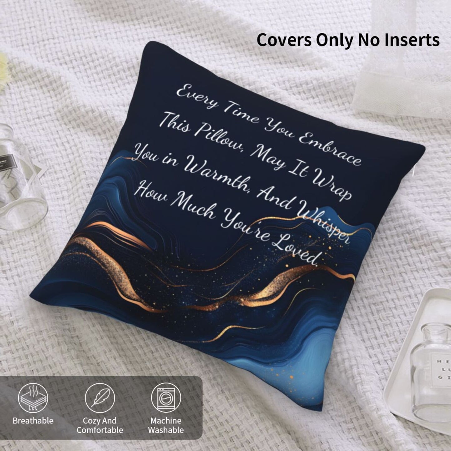 Valentines Day Gifts Throw Pillow Cover 18x18 inch Set of 1 Inspirational Velvet Decorative Cushion Cover